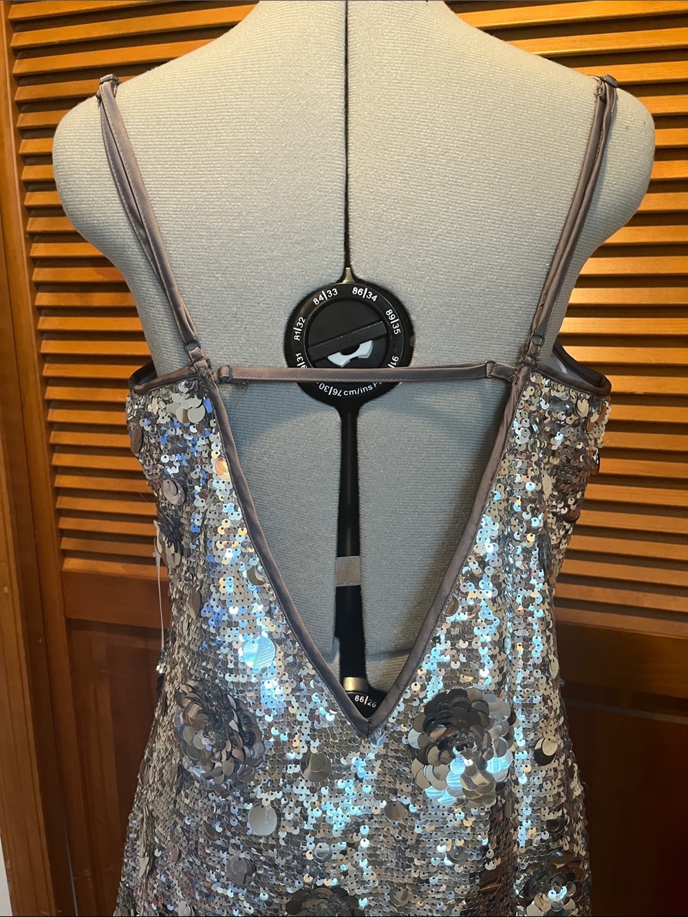 Women's Sweetheart Neck Dainty Sequin Slip Mini Dress - Picture 9 of 9